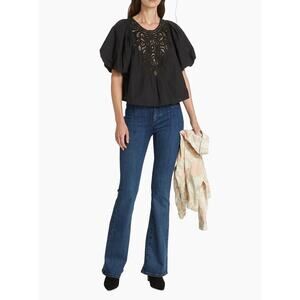 Free People We The Free Jayde High-Waisted Dark Blue Flare Jeans – Size 26